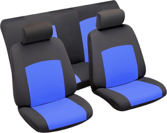 Stoelhoes Auto / Autostoel hoes / Universele Autostoelhoezen Set / 8-Delig - Blauw/Zwart