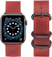 Fungus - Smartwatch bandje - Geschikt voor Apple Watch 42 / 44 / 45 / 49 mm - Series 1 2 3 4 5 6 7 8 9 SE Ultra iWatch - PU leer - Rood