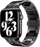 Fungus - Smartwatch bandje - Geschikt voor Apple Watch 42 / 44 / 45 / 49 mm - Series 1 2 3 4 5 6 7 8 9 SE Ultra iWatch - Metaal - Luxe - Zwart