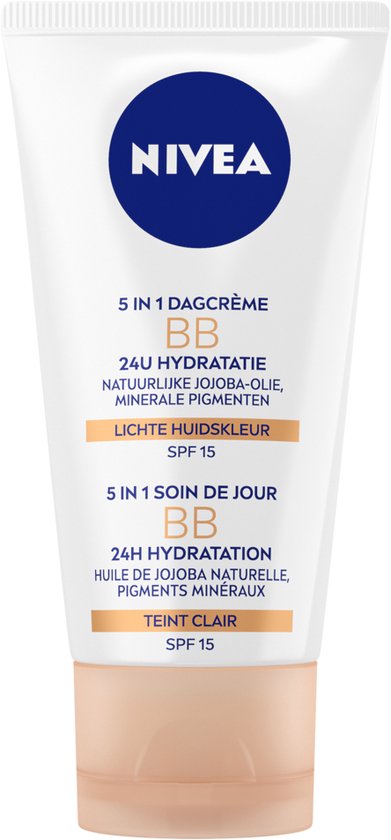 NIVEA Essentials 5in1 BB Dagcrème Light - BB crème - SPF 15 - Met jojoba-olie en minerale pigmenten - 50 ml