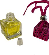 Auto Parfum Deluxe 10ml - Lemon air - Giftbox - Verpakking - Hanger - Glazen Reservoir Dispenser - Pink Rose - exoticcarscents - Frisse Geur - Luxe Houder