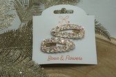 Klik klak glitter – Roze Zilver Goud – Set van 2 – Kerst - haarclip - Bows and Flowers