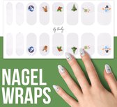 By Emily - Nagel wrap - White Christmas | Christmas | Kerst | 16 stickers | Nail wrap | Nail art | Trendy | Design | Nagellakvrij | Eenvoudig | Nagel wrap | Nagel stickers | Folie | Zelfklevend | Sjablonen