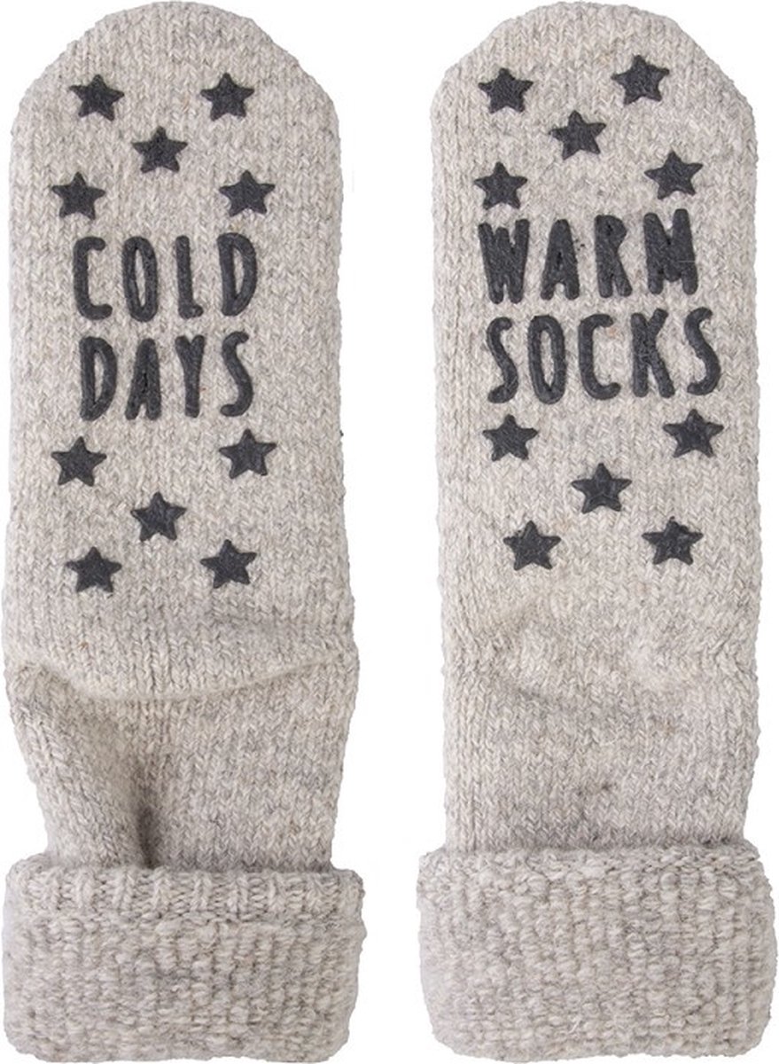 Homesocks Cold Days / Warm Socks met antislip - 38 - Grijs