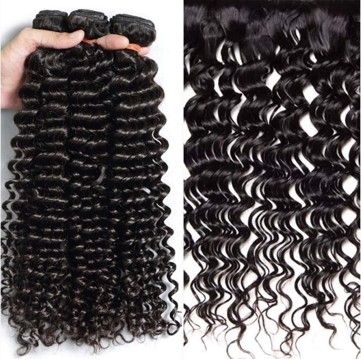 Braziliaanse Remy weave - 20 inch - diep golf extensions real human hair - 1 bundel- menselijke haren