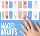 By Emily - Nagel wrap - Happy Bunny | 16 stickers | Nail wrap | Nail art | Trendy | Design | Nagellakvrij | Eenvoudig | Nagel wrap | Nagel stickers | Folie | Zelfklevend | Sjablonen