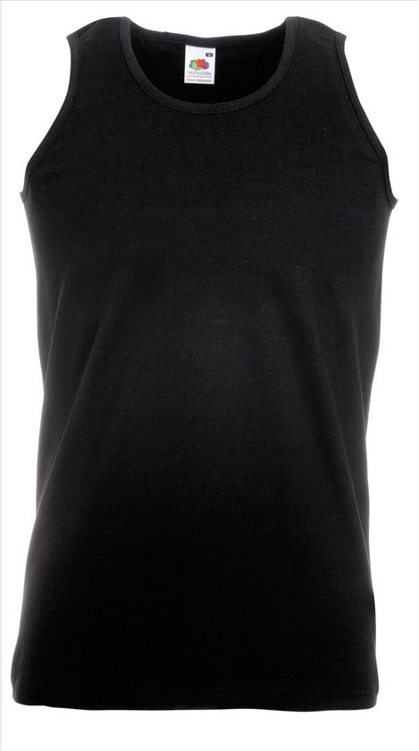 Set de 2 pièces débardeur noir / caraco pour homme - Fruit of The Loom - coton - t-shirt/débardeur sans manches, taille : 2XL