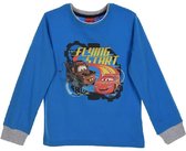 Disney Cars Shirt - Lange Mouw - Flying Start - Katoen - Blauw - Maat 122/128 (8 jaar)