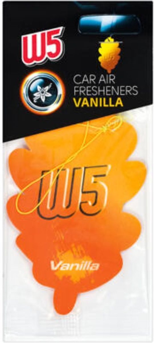 W5 - air freshener car - autoparfum - autogeur - verfrisser car - vanilla vanille - geurhanger auto - papieren geurverfrisser