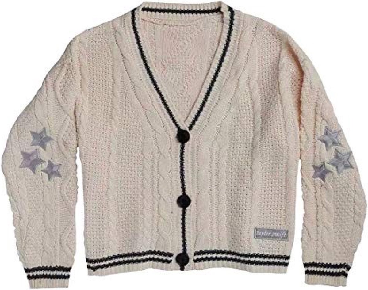 Taylor Swift Folklore Cardigan - Oversized S/M met sterren en logo