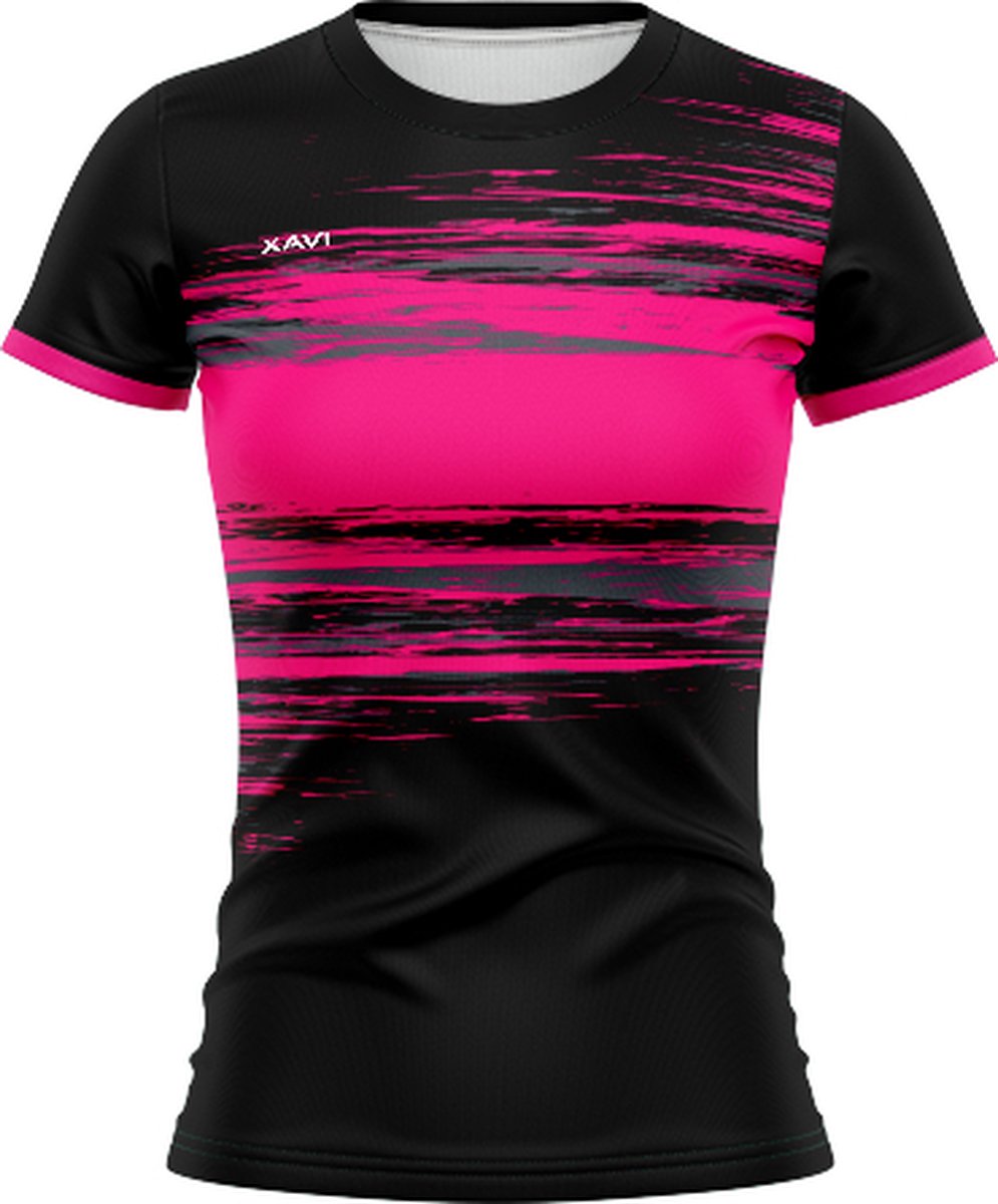 Xavi Performance T-shirt dames Badminton zwart-roze maat S