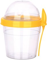 Titiz take & go yoghurt beker met lepel 500 ml - muesli beker lunchpot - geel