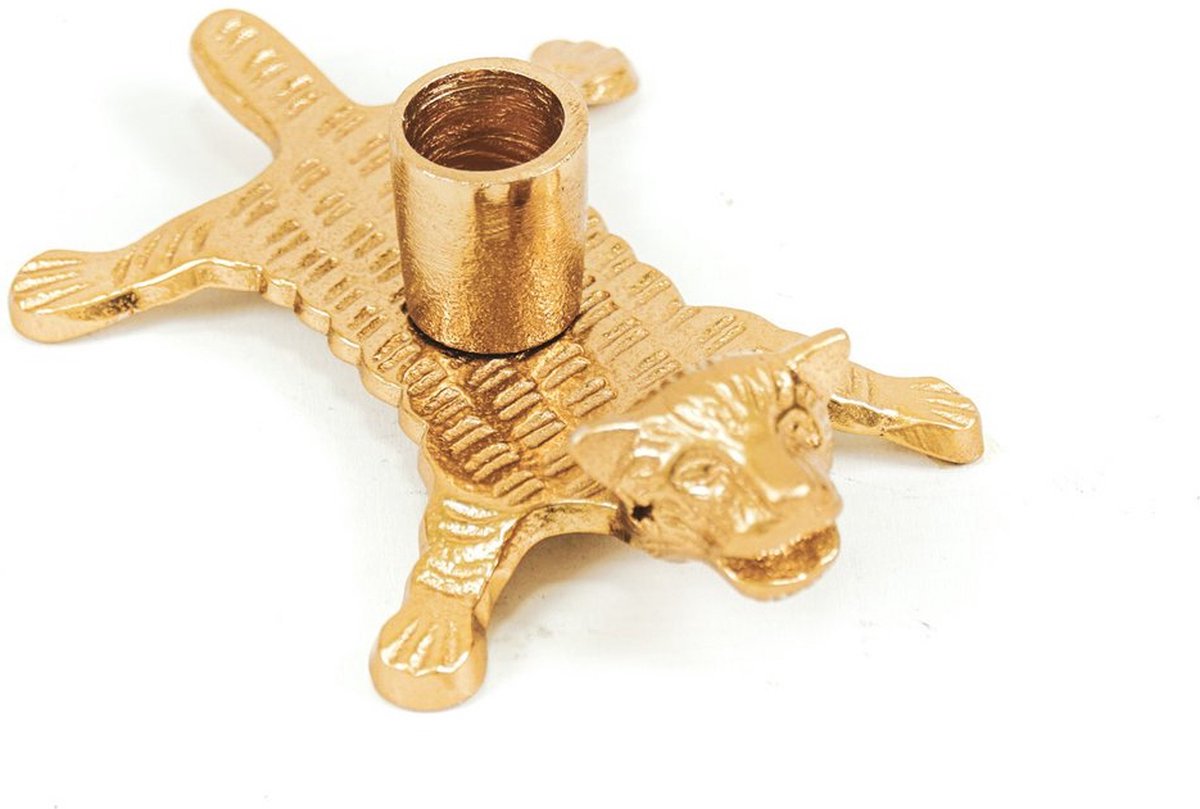 HV Golden Tiger Kaarsenhouder - 16x10x3,5cm