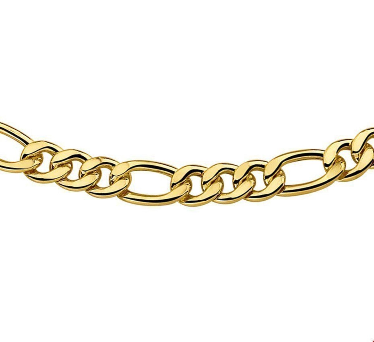 Zilgold Collier goud met zilveren kern Figaro 7 mm