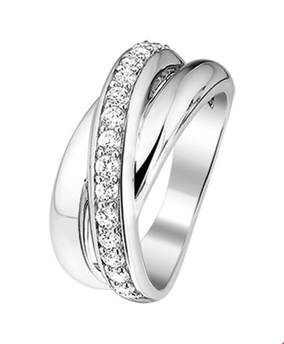 Zilver Gerhodineerde Ring zirkonia 1314785 18.50 mm (58)