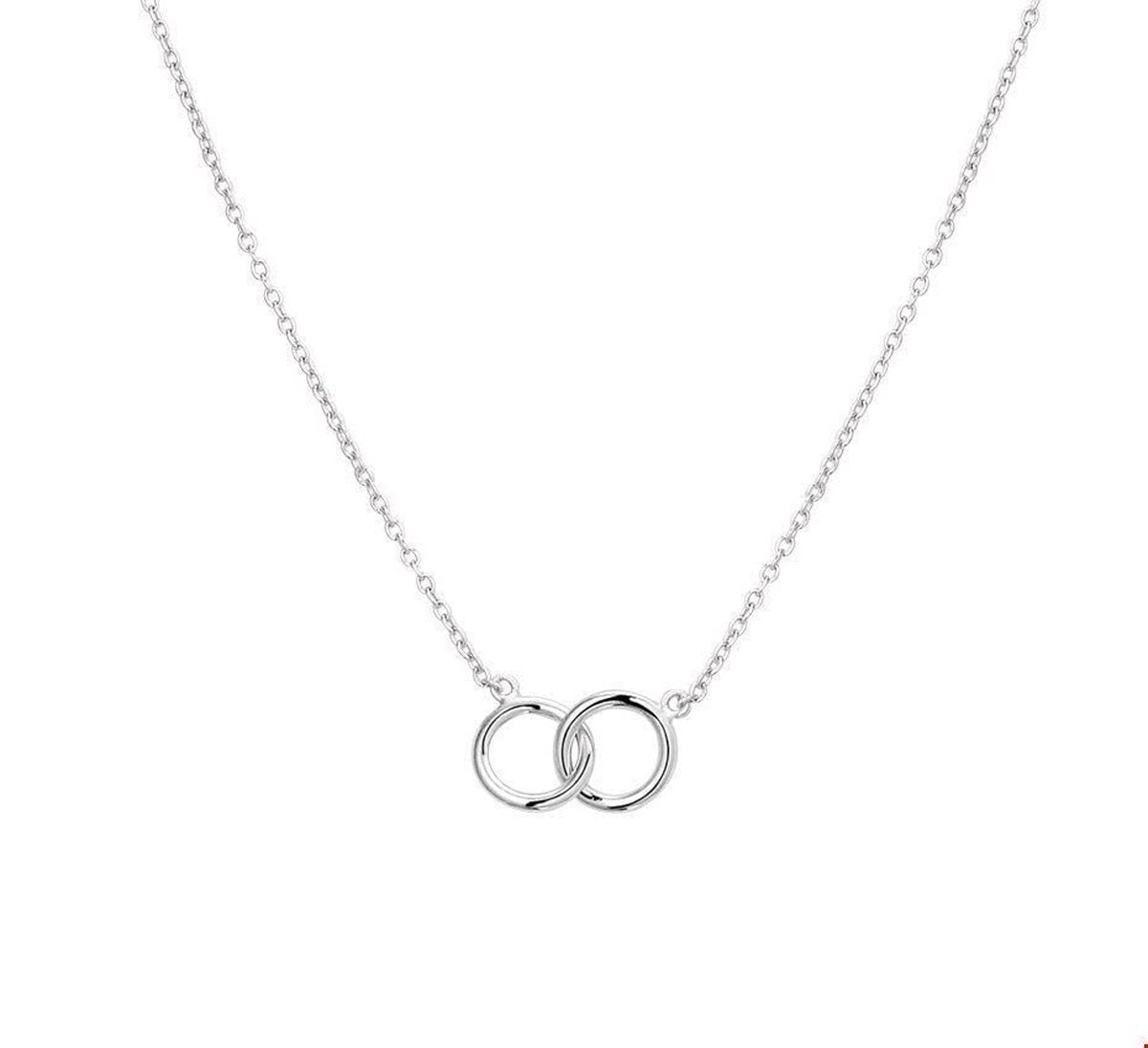Zilver Gerhodineerde Collier rondjes 1 1325590