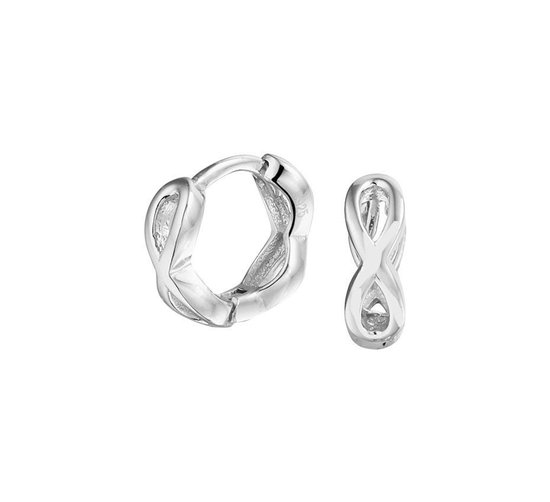 Zilver Gerhodineerde Klapoorringen infinity 1332096