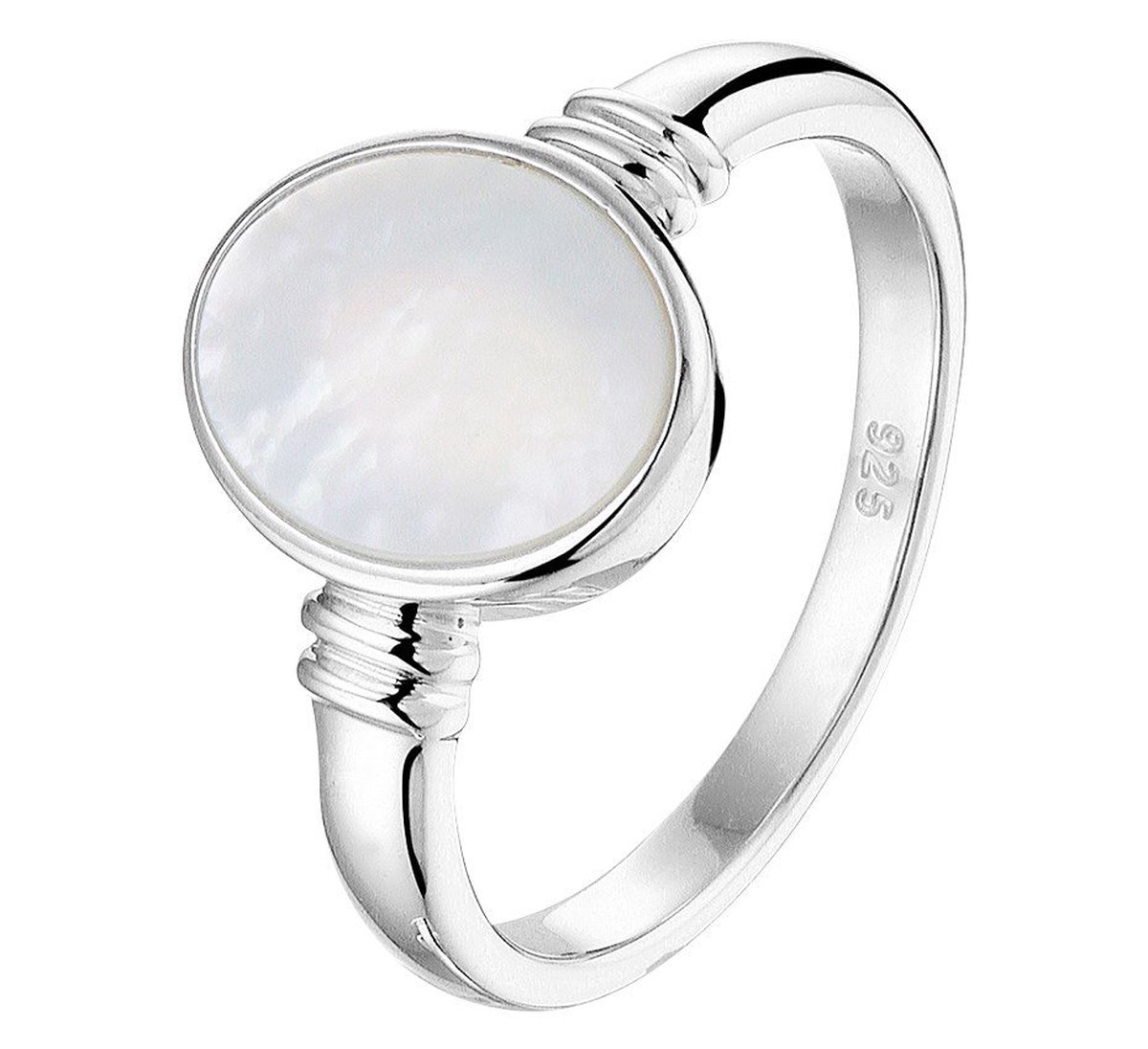 Zilver Gerhodineerde Ring parelmoer 1328103 19.00 mm (60)