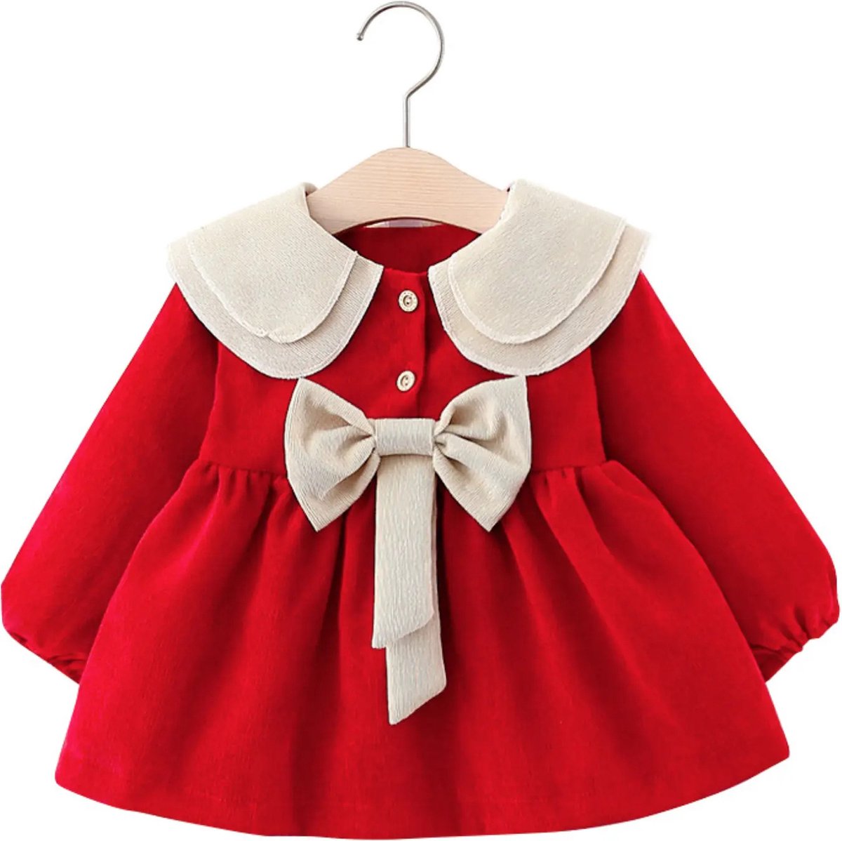 Baby Garden meisjes jurkje rood met strik maat 92