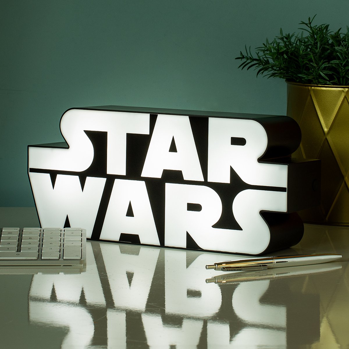 Paladone Star Wars Logo Lamp - Wit en Zwart, 28,5 cm