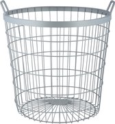 Corbeille en fil métallique / corbeille à bois 43 x 45 cm - Accessoires de décoration de jardin - Rangement de bois de chauffage - Panier de rangement couvertures / oreillers