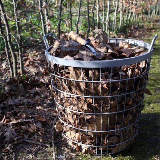 2x paniers en fil métallique / paniers à bois de chauffage 43 x 45 cm - Accessoires de décoration de Jardin - Stockage du bois de chauffage - Panier de rangement Couvertures/ coussins