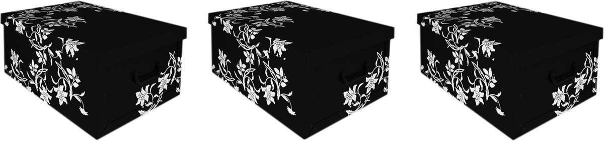 5x Opbergboxen/Opbergdozen zwart 52 x 38 cm - Bewaardozen