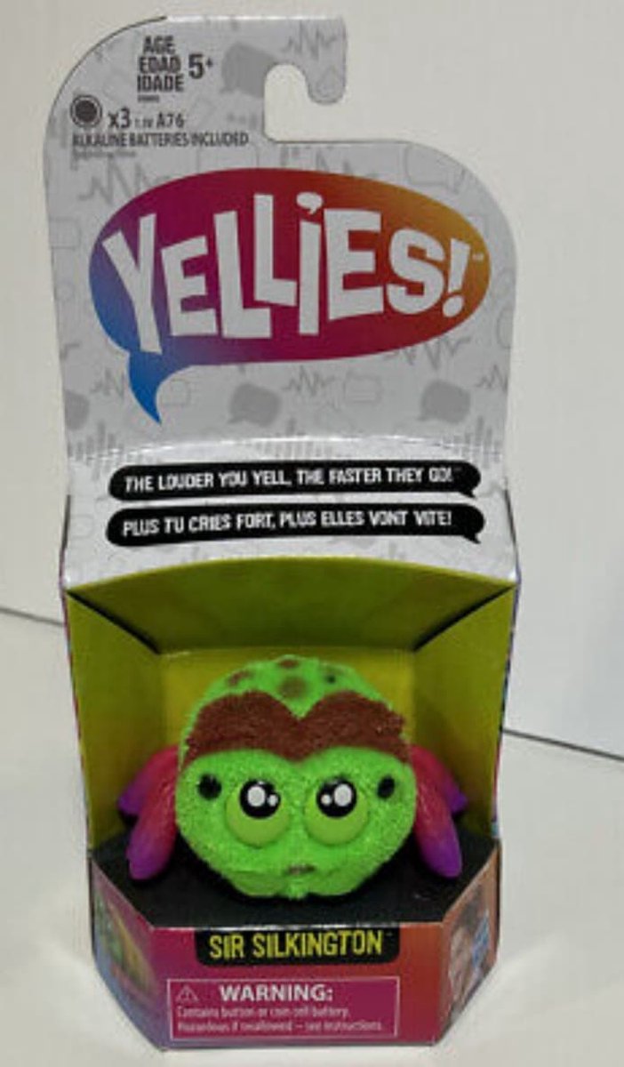 Yellies - Sir Silkington - Groene spin - Reageert op geluid van Hasbro