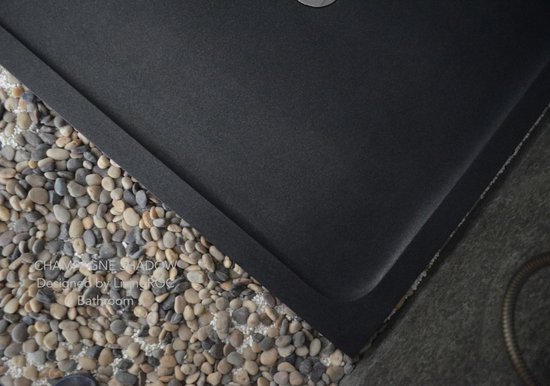 Receveur de Douche en Marbre - Carré - 90x90x5cm - Zwart