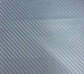 3D Carbon Wrap Folie | Zilver | 150 x 200 cm | Zelfklevend | Carbonfolie | Autowrapfolie