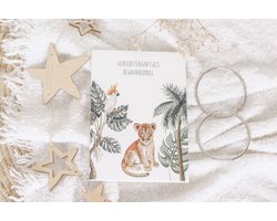 Bewaarbundel jungle leeuw geboortekaartjes - geboortekaarten bewaren - babykaartjes kraamcadeau