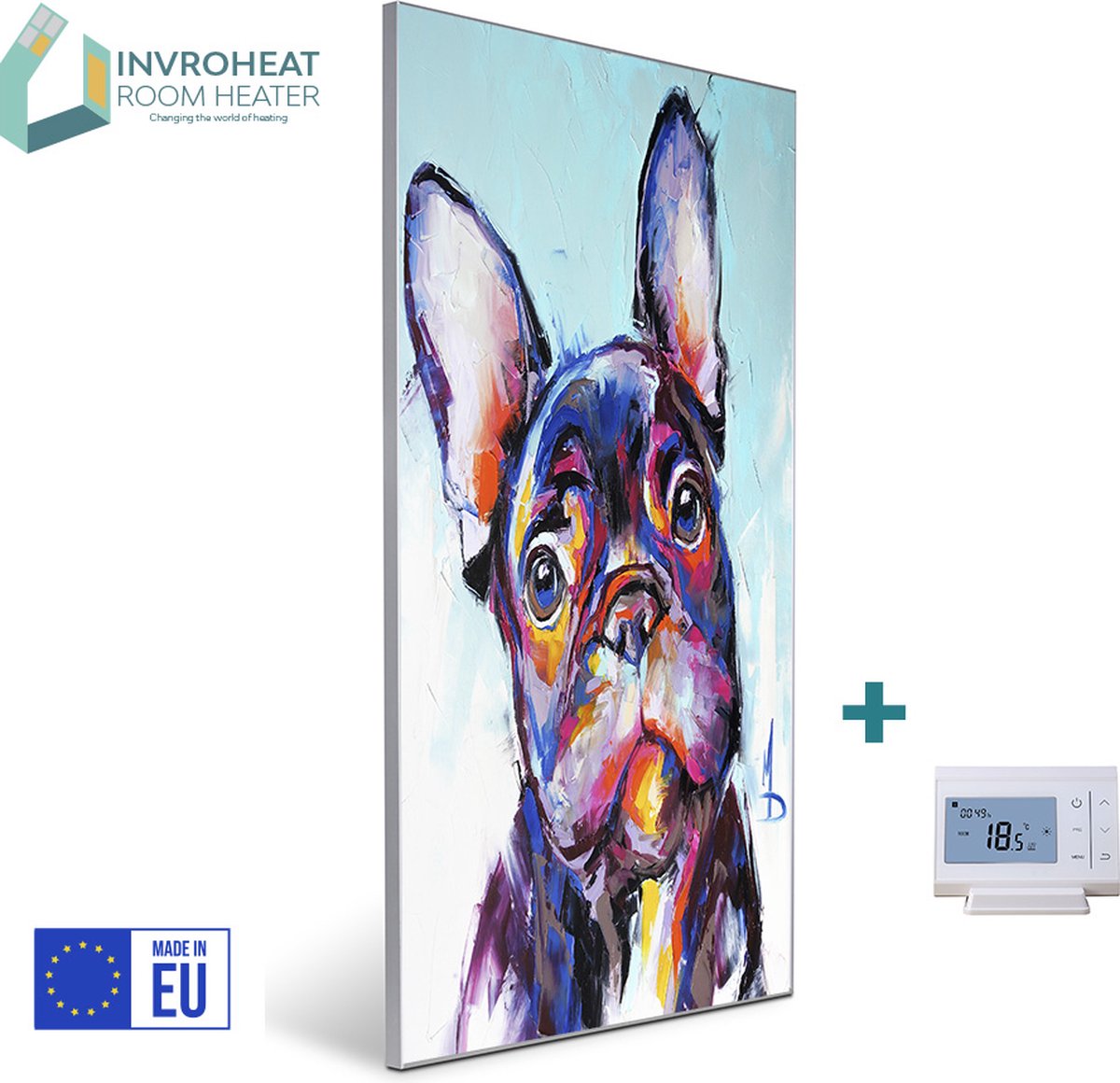 IHWS2022-2531-DIS - Infrarood paneel - 610x915mm - Dog art, Display thermostaat