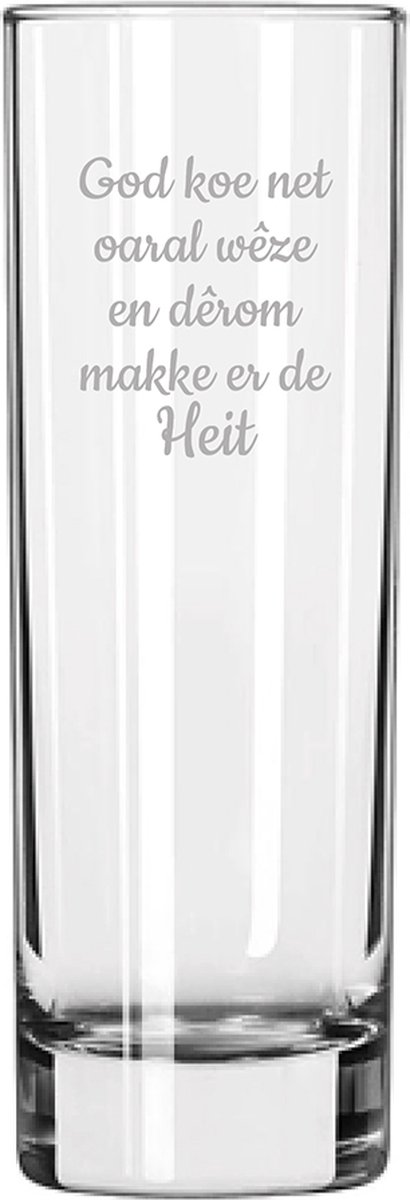 Longdrinkglas gegraveerd - 22cl - God koe net oaral wêze en dêrom makke er de Heit