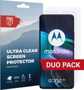 Rosso Screen Protector Ultra Clear Duo Pack Geschikt voor Motorola Edge 30 | TPU Folie | Case Friendly | 2 Stuks