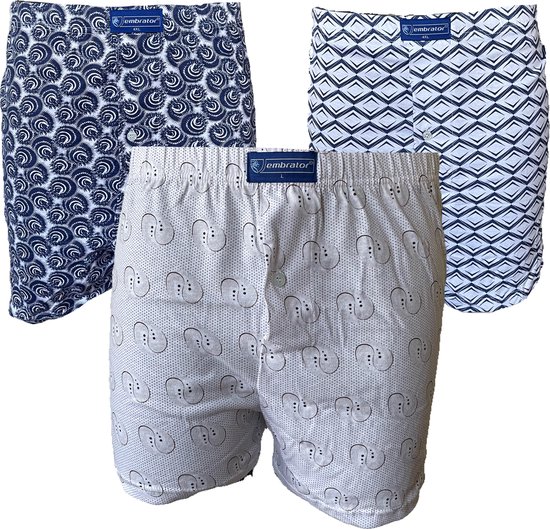 Embrator 3-stuks mannen Boxershorts Loose Fit katoen maat 4XL