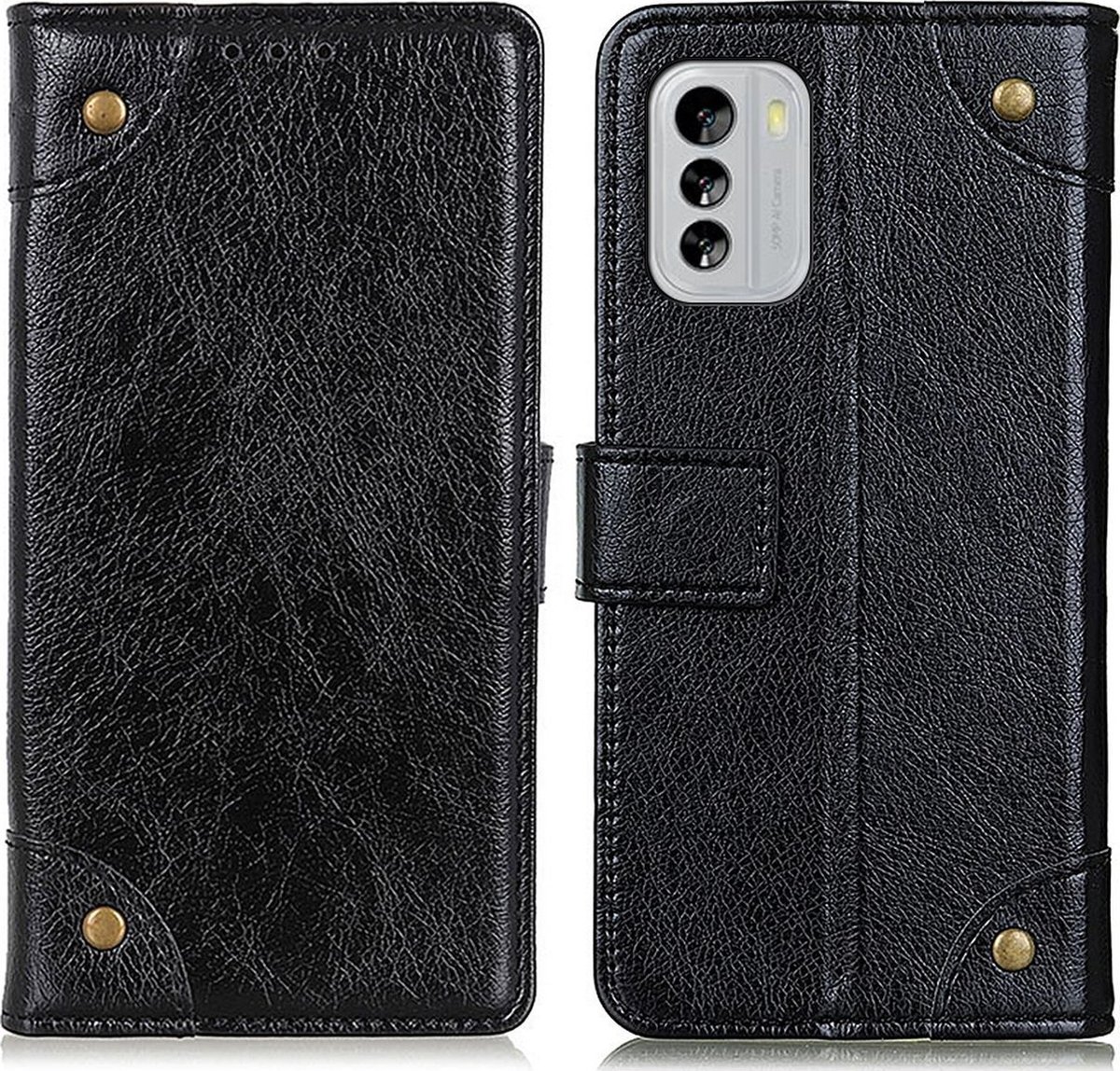 Mobigear Telefoonhoesje geschikt voor Nokia G60 5G Hoesje | Mobigear Ranch Bookcase Portemonnee | Pasjeshouder voor 3 Pasjes | Telefoonhoesje voor Pinpas / OV Kaart / Rijbewijs - Zwart