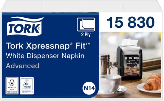 Tork Distributeur Serviettes Comptoir Xpressnap Fit - Noir - Pour Restaurants/Cafés - Économise 50%