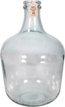 Luxe glazen vaas/vazen 12 liter met smalle hals 28 x 42 cm - Bloemenvazen van gerecycled glas