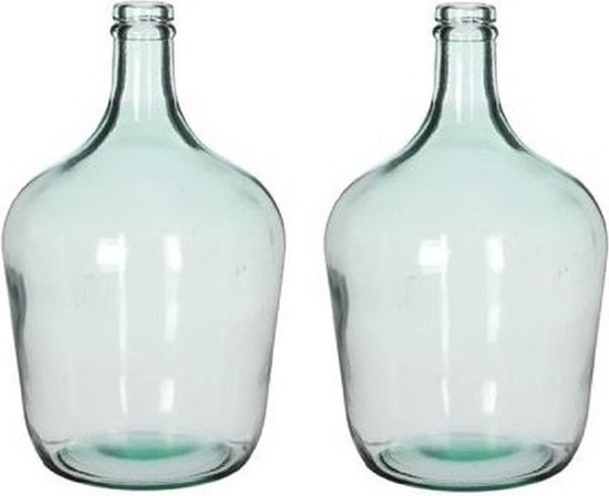 Maak plaats gekruld Uithoudingsvermogen 2x Fles vaas Diego 18 x 30 cm transparant gerecycled glas - Home Deco vazen  -... | bol.com