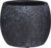 Mica Decorations Lester Bloempot - H14 x Ø16 cm - Terracotta - Zwart
