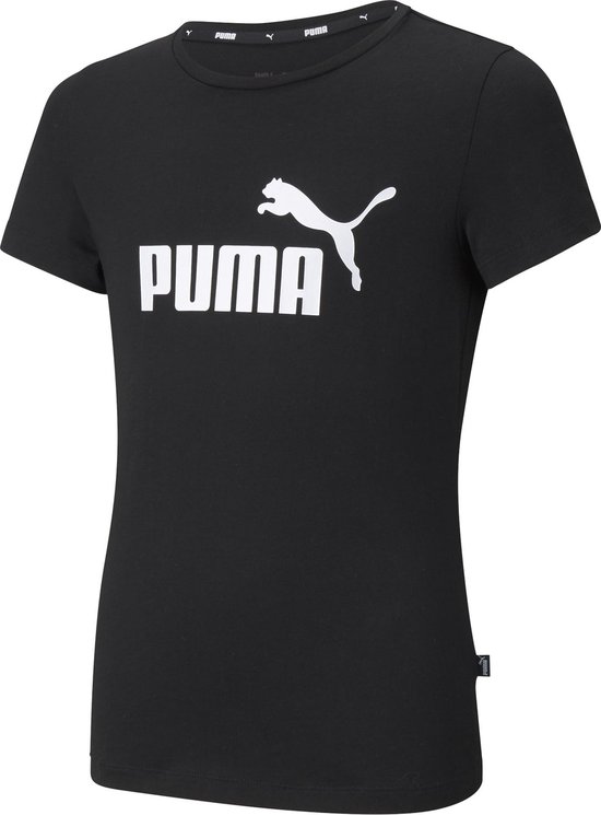 PUMA ESS Logo Tee G Meisjes T-shirt - Zwart - Maat 176