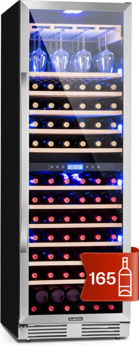 Vinovilla Duo43 wijnkoelkast met twee zones 129 l 43 flessen 3-kleurige  glazen deur | bol.com