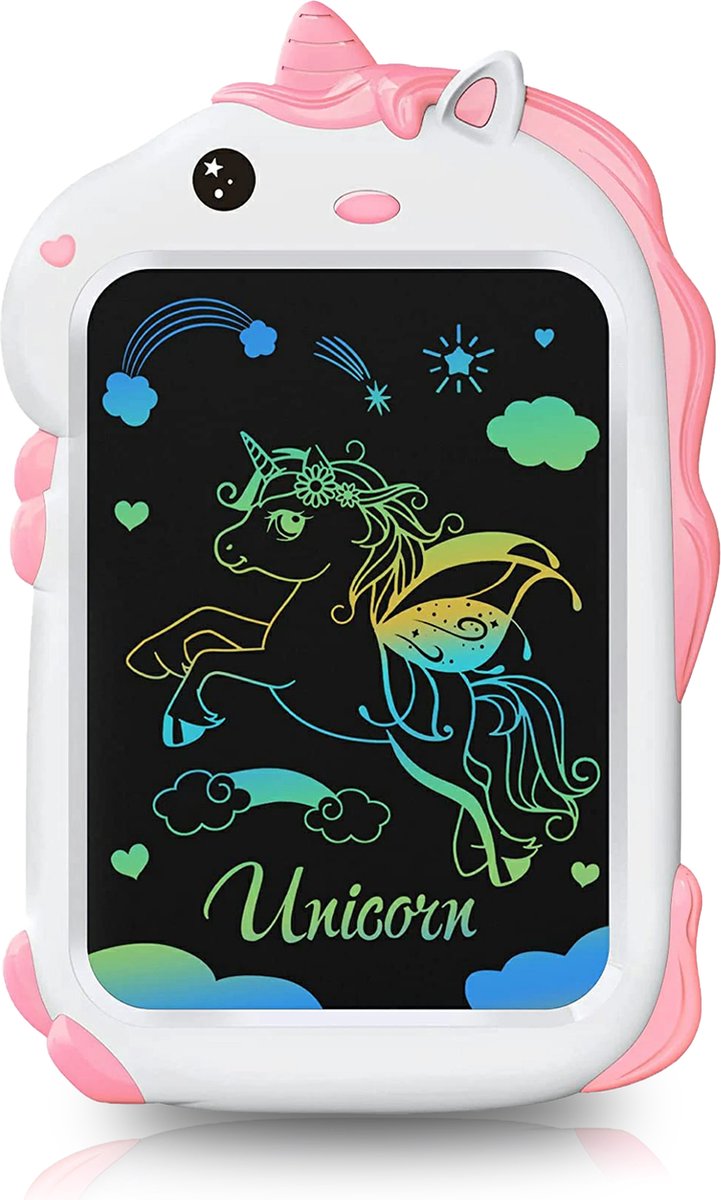 Cheerfun Tekentablet Kinderen Unicorn Roze - tekenbord kinderen - magneetbord - magnetisch tekenbord - kindertablet - grafische tablet - lcd tekentablet - kleurenscherm - 8.5 inch met pen - vanaf 1 jaar