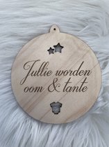 Boule en bois Tu vas être Tante & Oncle - Annonce de Grossesse - Décoration de Sapin de Noël - Noël