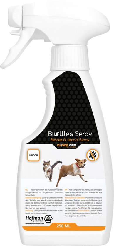 Knock Off BlijfWeg huisdieren spray – Binnenshuis gebruik – Trainen van huisdieren – Voorkomt binnenshuis urineren