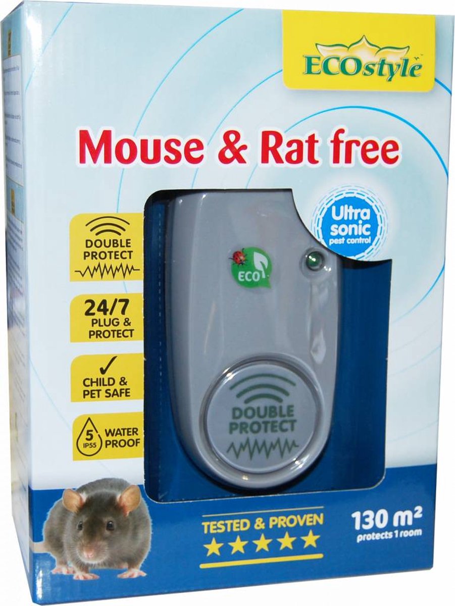Répulsif à ultrasons Double Protect - souris et rats 80 m² - Webshop -  Matelma