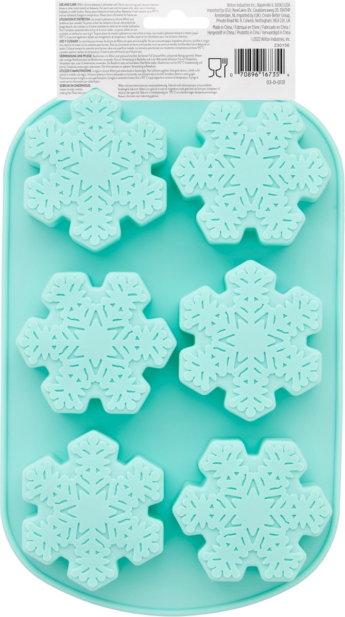 Wilton Siliconen Mal Kerst - DIY Bakvorm voor Mini Cakes, Muffins en Snoepjes - Sneeuwvlok