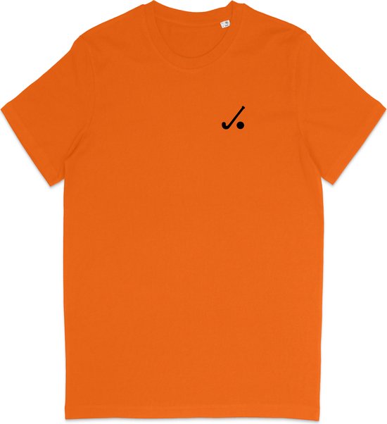 T Shirt Heren - Hockey Logo Print - Korte Mouw - Oranje - Maat L