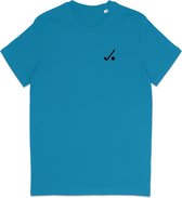 T Shirt Heren - Hockey Logo Print - Korte Mouw - Blauw - Maat XXL