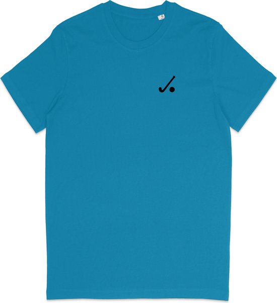 T Shirt Heren - Hockey Logo Print - Korte Mouw - Blauw - Maat XXL